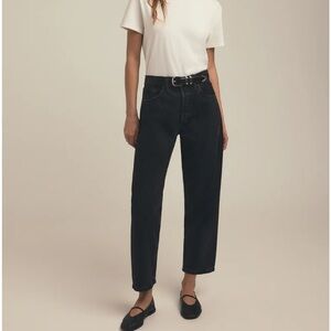 Favorite Daughter Nikki Midrise Barrel Jeans Asphalt Black NWT Size 25